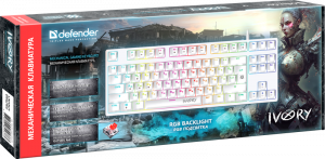 Клавиатура механическая игровая DEFENDER Ivory GK-579 RU, 87кн,1.5м,крас.свитчи, RGB (1/20) (45579) фото 2