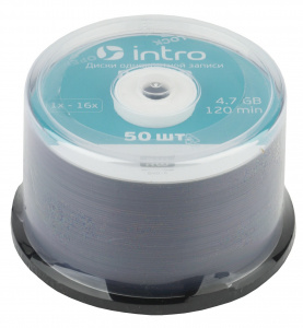 Intro DVD+R INTRO 16X 4,7GB  Cakebox 50 (50/300/14400) фото 3