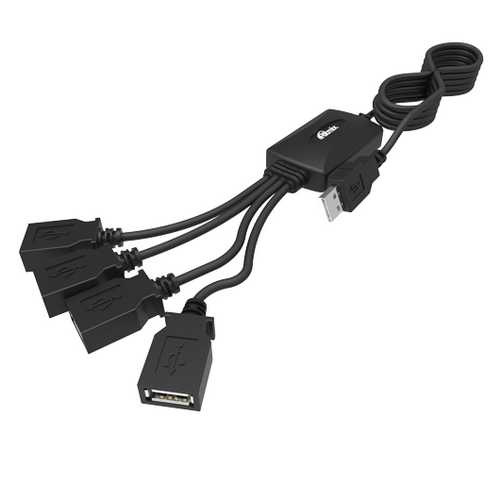 Разветвитель RITMIX CR-2405, черный, USB 2.0, 4 порта (1/80) (15119259)