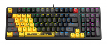 Клавиатура механическая игровая A4Tech Bloody S98 USB for gamer LED (SPORTS LIME), желтый/серый фото 6