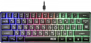 Клавиатура игровая DEFENDER Red GK-116 RU,радужная подсветка,61кнопка, черный (1/20) (45117)