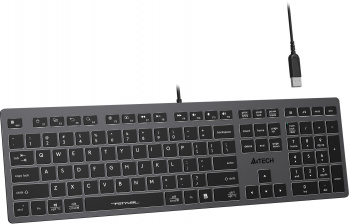 Клавиатура A4TECH Fstyler FX60H серый/белый USB slim Multimedia LED, серый (FX60H GREY/WHITE) фото 9