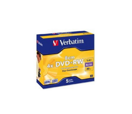 Диск VERBATIM DVD+RW 4.7 GB (4х) Slim Color (5) (100)