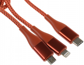 Кабель Xiaomi Solove DW1 DW1 RED USB A(m) Lightning (m) micro USB B (m) USB Type-C (m) 1.2м красный фото 2
