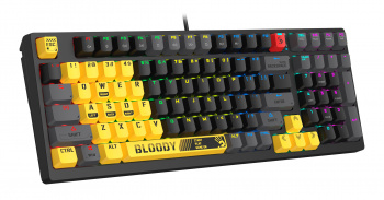 Клавиатура механическая игровая A4Tech Bloody S98 USB for gamer LED (SPORTS LIME), желтый/серый фото 2