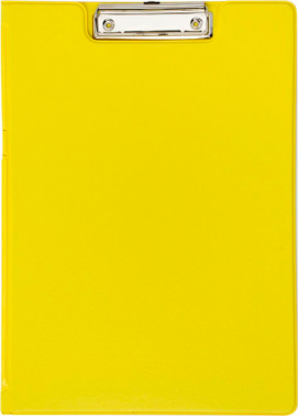 Папка клип-борд 1350753 A4 картон/ПВХ 2мм желтый с крышкой