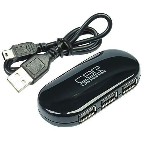 Разветвитель CBR CH 130, черный, 4 порта, USB 2.0. (1/100)