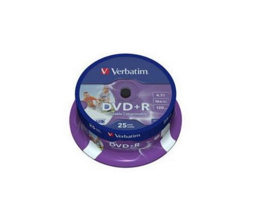Диск VERBATIM DVD+R 4.7 GB (16х) CB-25 Print (200)