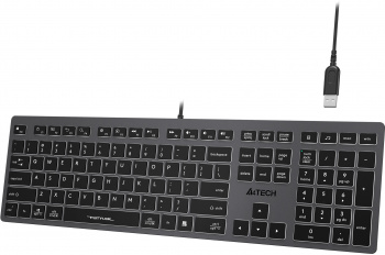 Клавиатура A4TECH Fstyler FX60H серый/белый USB slim Multimedia LED, серый (FX60H GREY/WHITE) фото 10