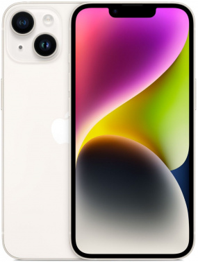Смартфон Apple iPhone 14 A2882 128Gb 6Gb сияющ.зв. 3G 4G 6.1" OLED 1170x2532 iOS 16 12Mpix 802.11 a/