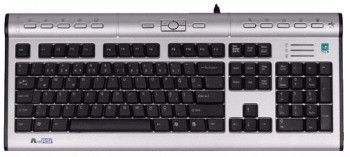 Клавиатура A4TECH KLS-7MUU USB slim Multimedia, серебристый/черный