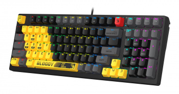 Клавиатура механическая игровая A4Tech Bloody S98 USB for gamer LED (SPORTS LIME), желтый/серый фото 3