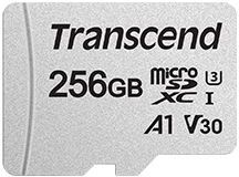Карта памяти MicroSDXC  256GB  Transcend 300S A2 V30 UHS-I U3 V30 A1 +SD адаптер (TS256GUSD300S-A)