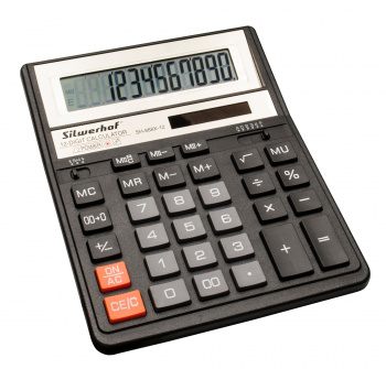 Калькулятор настольный Silwerhof SH-888X-12 черный 12-разр. фото 2