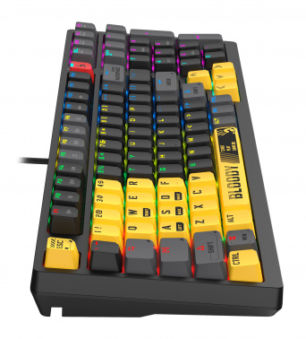 Клавиатура механическая игровая A4Tech Bloody S98 USB for gamer LED (SPORTS LIME), желтый/серый фото 8