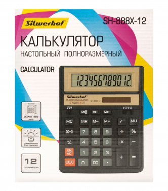 Калькулятор настольный Silwerhof SH-888X-12 черный 12-разр. фото 5
