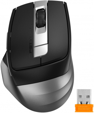 Мышь беспроводная A4Tech Fstyler FB35CS оптическая (2000dpi) silent BT/Radio USB (5but) серый/черный (1/40) (FB35CS USB SMOKY GREY) фото 2
