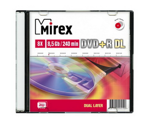 Диск MIREX DVD+R Dual Layer 8.5 GB 8x SL (10)