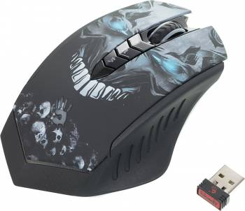 Мышь A4TECH Bloody R8 metal feet Skull design черный оптическая (4000dpi) беспроводная USB игровая (8but (R8 SKULL) фото 5