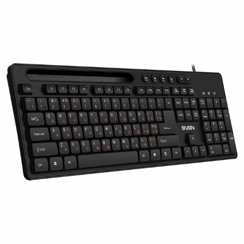 Клавиатура SVEN KB-S302 чёрная (110кл., подставка для телефона) (1/20) (SV-018252) фото 3