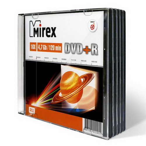 Диск MIREX DVD+R 4,7 Гб 16x Slim case (1/200)