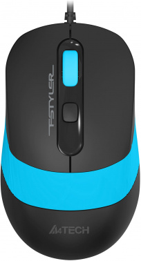 Мышь оптическая A4Tech Fstyler FM10S (1600dpi) silent USB (4but) черный/голубой (1/60) (FM10S USB BLUE)