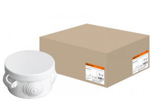 Распаячная коробка ОП D65х40мм, крышка, IP54, 4вх. TDM (10/180) (SQ1401-0101)