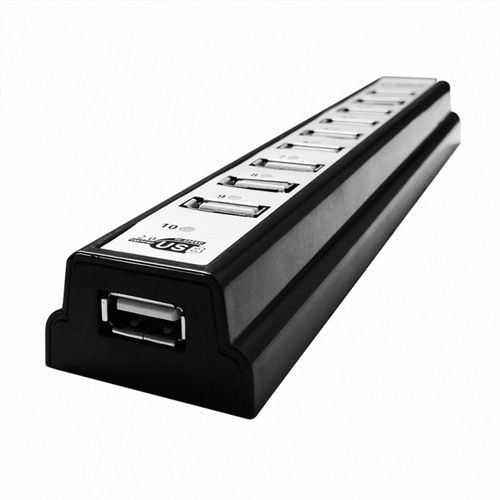 Разветвитель CBR CH-310, черный, активный, 10 портов, USB 2.0/220В (1/40) (CH 310 Black) фото 2