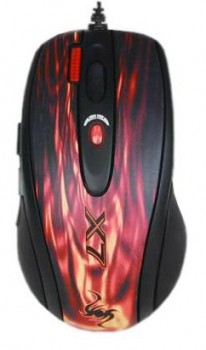 Мышь A4 XL-750BK красный/черный лазерная (3600dpi) USB2.0 игровая (6but) (XL-750BK U (RFIRE)) фото 2