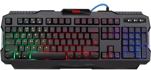 Клавиатура игровая DEFENDER Legion GK-010DL, RGB подсветка, влагоустойчивая, черный (1/20) (45010) фото 12