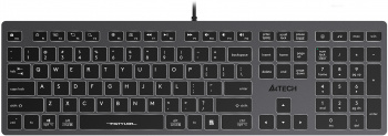 Клавиатура A4TECH Fstyler FX60H серый/белый USB slim Multimedia LED, серый (FX60H GREY/WHITE)