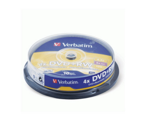 Диск VERBATIM DVD+RW 4.7 GB (4х) CB-10 (200)