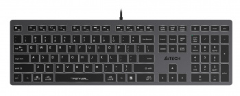 Клавиатура A4TECH Fstyler FX60 USB slim Multimedia LED, серый/белый (FX60 GREY / WHITE)