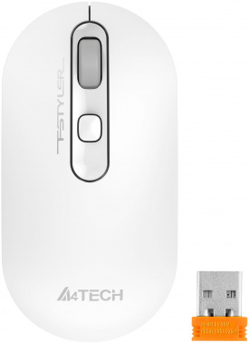 Мышь беспроводная A4Tech Fstyler FG20S оптическая (2000dpi) silent USB (4but) белый/серый (1/60) (FG20S USB WHITE) фото 2