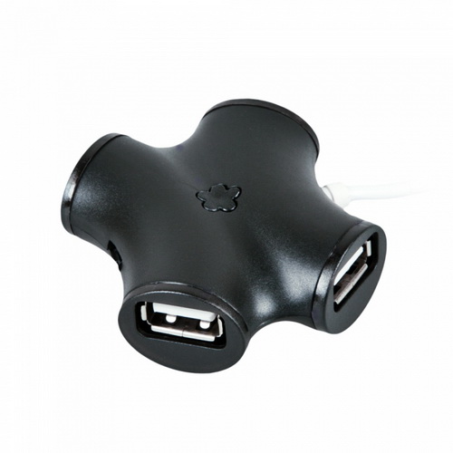 Разветвитель CBR CH-100 черный 4 порта, USB 2.0 (1/250) (CH 100 Black)