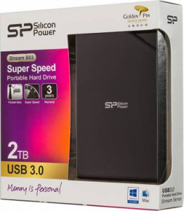 Внешний HDD  Siliсon Power  2 TB  S03 Stream чёрный, 2.5", USB 3.0 (SP020TBPHDS03S3K) фото 2