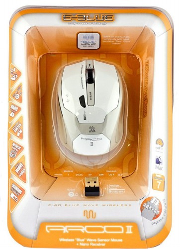 Мышь E-BLUE Arco2, белая, USB, сенсор, беспроводная (1/40) (EMS100WH) фото 2