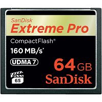 Карта памяти CF  SanDisk  Extreme Pro  64GB  (160 MB/s) (SDCFXPS-064G-X46)