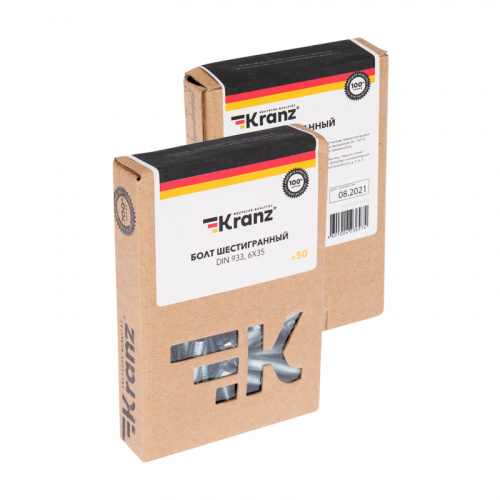 Болт шестигранный KRANZ DIN 933, 6х35, упаковка поставщика ( 24 кг. / 2 700 шт.) (2700/2700) (1302-0635-1) фото 3
