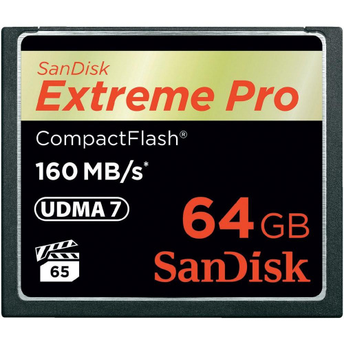 Карта памяти CF  SanDisk  Extreme Pro  64GB  (160 MB/s) (SDCFXPS-064G-X46)