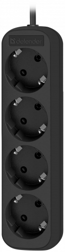 Удлинитель DEFENDER M430, 4 розетки, ПВС 3*1,0 мм2, мощность 2200 Вт, ток 10А, с/з, черный, 3,0 м (1/45) фото 5