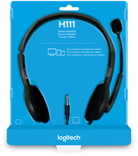 Гарнитура Logitech H111 1.8м накладные оголовье (981-000594), серый (дубль 981-000594) фото 2