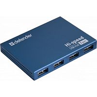Разветвитель DEFENDER SEPTIMA SLIM 7 портов, USB 2.0(адаптер 2А) (83505)