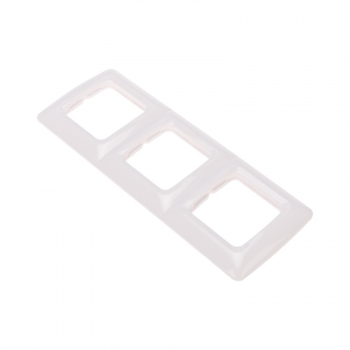 Рамка KRANZ серии DEA 3-я горизонтальная Бел  (1/120) (KR-78-0227) фото 2