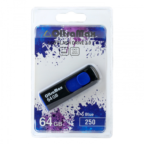 Флеш-накопитель USB  64GB  OltraMax  250  синий (OM-64GB-250-Blue) фото 4
