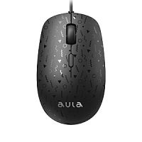 Мышь проводная игровая AULA AM106, USB, 2000 dpi, рисунок на поверхности, черная (1/100) (80003338)