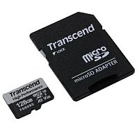 Карта памяти MicroSD  128GB  Transcend 330S A2 V30 UHS-I U3 +SD адаптер (TS128GUSD330S)