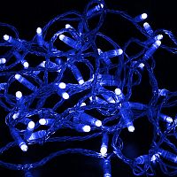 Гирлянда NEON-NIGHT Нить 10м, эффект мерцания (каждый 5-ый), прозрачный ПВХ, 230В, цвет: Синий (1/0)