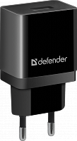 Адаптер сетевой Defender EPA-10, черный, 1xUSB, 5V/2.1А, пакет (1/50/200) (83572)