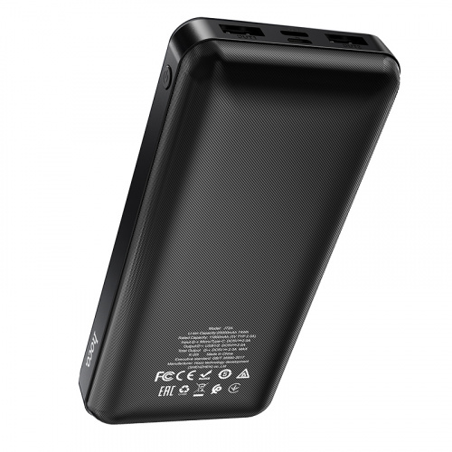 Мобильный аккумулятор Аккумулятор внешний HOCO J72A Easy travel,  20000mAh 2USB 2.0A Li-pol, цвет: чёрный (1/29) (6931474738394) фото 2